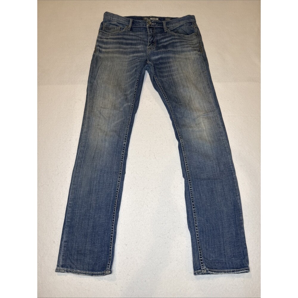 BKE Jake Jeans Mens 34 XL Straight Leg Denim Distressed Wash SOFT 99% Cotton - Picture 3 of 16
